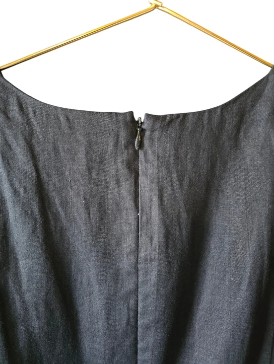 Boden Carla 100% Linen Knee Length Fit & Flare Dress Black Size 14L - Picture 4 of 6